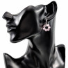 ∅19mm Dames Oorringen met Roze Kattenoog Natuursteen Hangers RVS