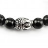 Glanzende Onyx Natuursteen Armband met Boeddha