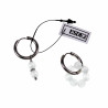 ∅19mm Oorringen Dames - Witte Kattenoog Natuursteen - RVS - Oorbellen met Kralen Hangers