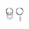 ∅19mm Oorringen Dames - Witte Kristallen Kralen - RVS - Oorbellen met Kralen Hangers
