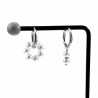 ∅19mm Oorringen Dames - Witte Kristallen Kralen - RVS - Oorbellen met Kralen Hangers