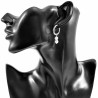 ∅19mm Oorringen Dames - Witte Kristallen Kralen - RVS - Oorbellen met Kralen Hangers