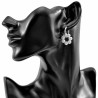 ∅19mm Oorringen Dames - Witte Kristallen Kralen - RVS - Oorbellen met Kralen Hangers