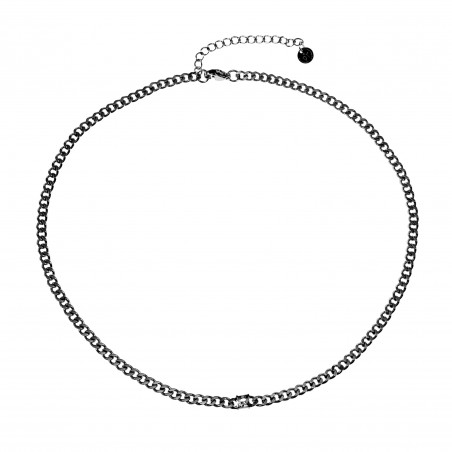 Cubaanse Ketting met Zirkonia Steen Dames - 14k Wit Goud Plated RVS