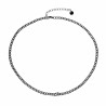 Cubaanse Ketting met Zirkonia Steen Dames - 14k Wit Goud Plated RVS