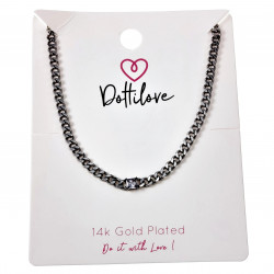 Cubaanse Ketting met Zirkonia Steen Dames - 14k Wit Goud Plated RVS
