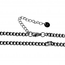 Cubaanse Ketting met Zirkonia Steen Dames - 14k Wit Goud Plated RVS
