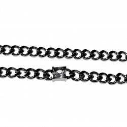 Cubaanse Ketting met Zirkonia Steen Dames - 14k Wit Goud Plated RVS
