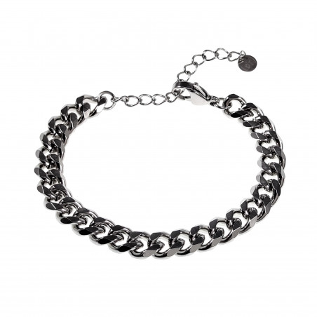 Cubaanse Armband Dames 14k Wit Goud Plated RVS - Verstelbaar