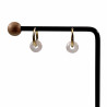 ∅16mm Oorringen met Agaatwitte Stenen - Verguld Stalen - Dames Oorbellen met Donut Hangers