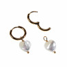 ∅14mm Dames Oorringen met Hart Parelmoer Schelp - Verguld RVS