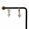 ∅14mm Dames Oorringen met Hart Parelmoer Schelp - Verguld RVS