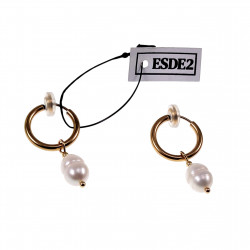 ∅16mm Oorclips met Zoetwaterparel -Verguld RVS Lange Clip-on Oorbellen