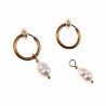 ∅16mm Oorclips met Zoetwaterparel -Verguld RVS Lange Clip-on Oorbellen