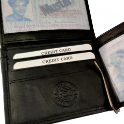 Portemonnee Heren - Wallet Pasjeshouder - RFID Anti-Skim - Compact - Zwarte Leer - Portemonnee met Geldclip