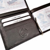 Portemonnee Geldclip Heren Pasjeshouder RFID Compact Donkerbruin Leer