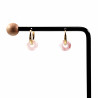 ∅18mm Oorringen met Donut Roze Kwarts stenen Hangers Verguld RVS