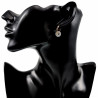 ∅16mm Oorringen met Witte Howliet Stenen - Verguld Stalen - Dames Oorbellen met Donut Hangers