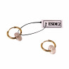 ∅18mm Oorringen met Donut Grijze Agaat Stenen Hangers Verguld RVS