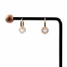 ∅18mm Oorringen met Donut Grijze Agaat Stenen Hangers Verguld RVS