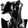 ∅18mm Oorringen met Donut Grijze Agaat Stenen Hangers Verguld RVS