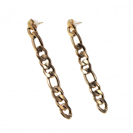 Lange Oorbellen Dames Roestvrij Staal Verguld Figaro Kettingoorbellen