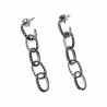 Lange Oorbellen van Ovale Schakelsketting met Details Dames RVS