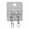 Lange Oorbellen van Ovale Schakelsketting met Details Dames RVS