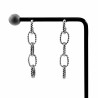 Lange Oorbellen van Ovale Schakelsketting met Details Dames RVS