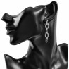 Lange Oorbellen van Ovale Schakelsketting met Details Dames RVS