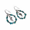 Lange Oorbellen Dames Turquoise Stenen Verguld RVS Druppel Oorbellen