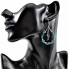Lange Oorbellen Dames Turquoise Stenen Verguld RVS Druppel Oorbellen