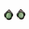 18 mm Ronde Oorclips met Strass Groene Cabochon Clip-on Oorbellen