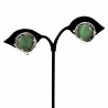 18 mm Ronde Oorclips met Strass Groene Cabochon Clip-on Oorbellen