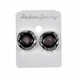 18mm Ronde Oorclips met Strass Atancriet Cabochon Clip-on Oorbellen