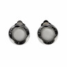 18mm Ronde Oorclips met Strass Lichtgrijze Cabochon Clip-on Oorbellen