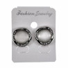 18mm Ronde Oorclips met Strass Lichtgrijze Cabochon Clip-on Oorbellen
