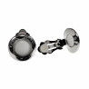 18mm Ronde Oorclips met Strass Lichtgrijze Cabochon Clip-on Oorbellen