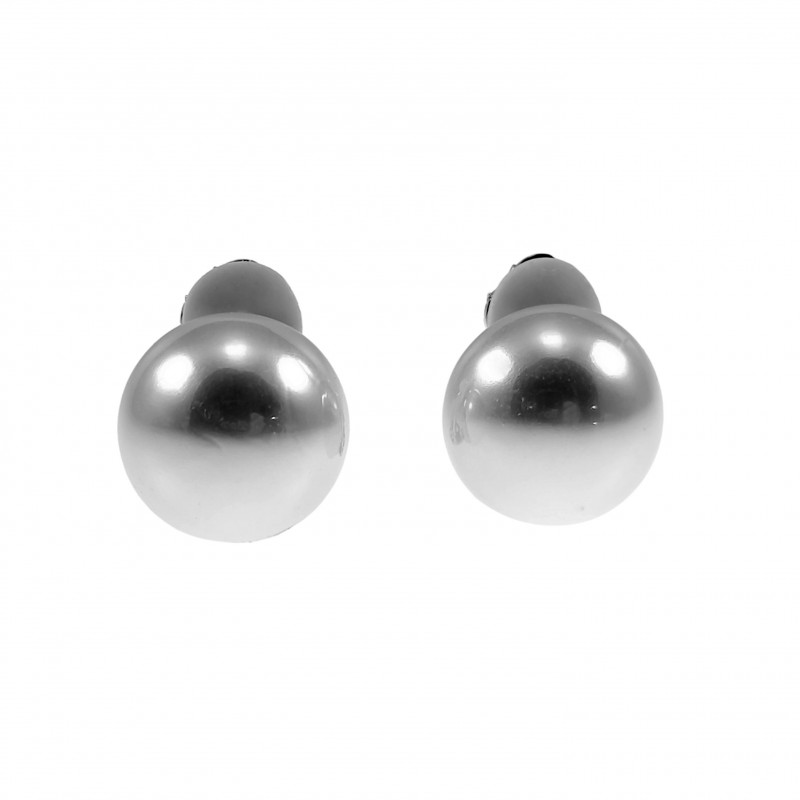 Oorclips Dames - Ronde Parel Ontwerp - Zilverkleur - Witte Clip-on Oorbellen