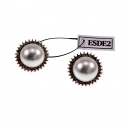 Dames Clip-on Oorbellen met Parel Zirkonia's Rosé Gold Plating
