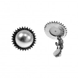 Dames Clip-on Oorbellen met Parel Zirkonia's Gold Plating Zilver Kleur