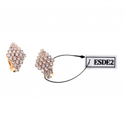 Clip-on Oorbellen Dames - Rosé Gold Plating - Ruitvormig Oorclips met Zirkonia - Geen Gaatjes