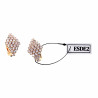 Ruit Clip-on Oorbellen met Zirkonia's Dames Rosé Gold Plating