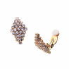 Ruit Clip-on Oorbellen met Zirkonia's Dames Rosé Gold Plating