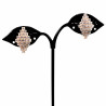 Ruit Clip-on Oorbellen met Zirkonia's Dames Rosé Gold Plating
