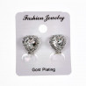 Hart Clip-on Oorbellen met Zirkonia Dames - Gold Plating Zilver Kleur