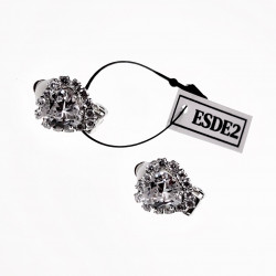 Hart Clip-on Oorbellen met Zirkonia Dames - Gold Plating Zilver Kleur