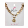 Ketting Dames 4k Geel Goud Plated RVS Figaro Schakelketting met Hanger