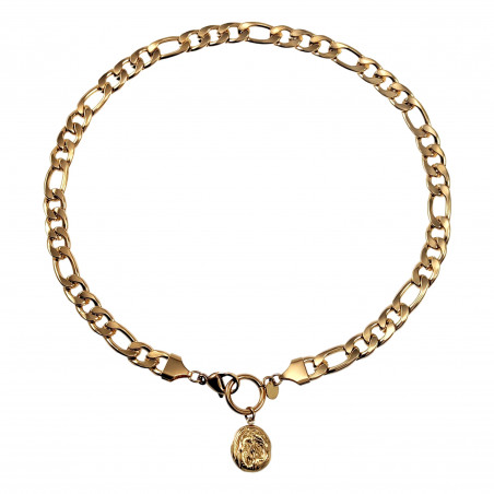 Ketting Dames 4k Geel Goud Plated RVS Figaro Schakelketting met Hanger