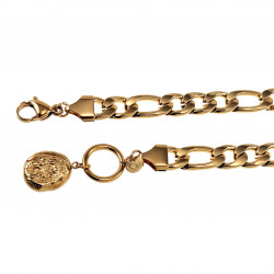 Ketting Dames 4k Geel Goud Plated RVS Figaro Schakelketting met Hanger